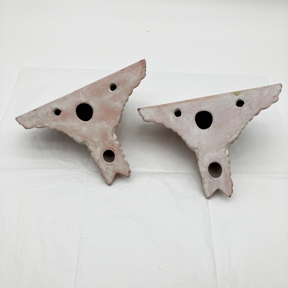 Wall Sconce Cherub Set 2 Terracotta Pink Vintage Angel Floating Shelves - Picture 6 of 14